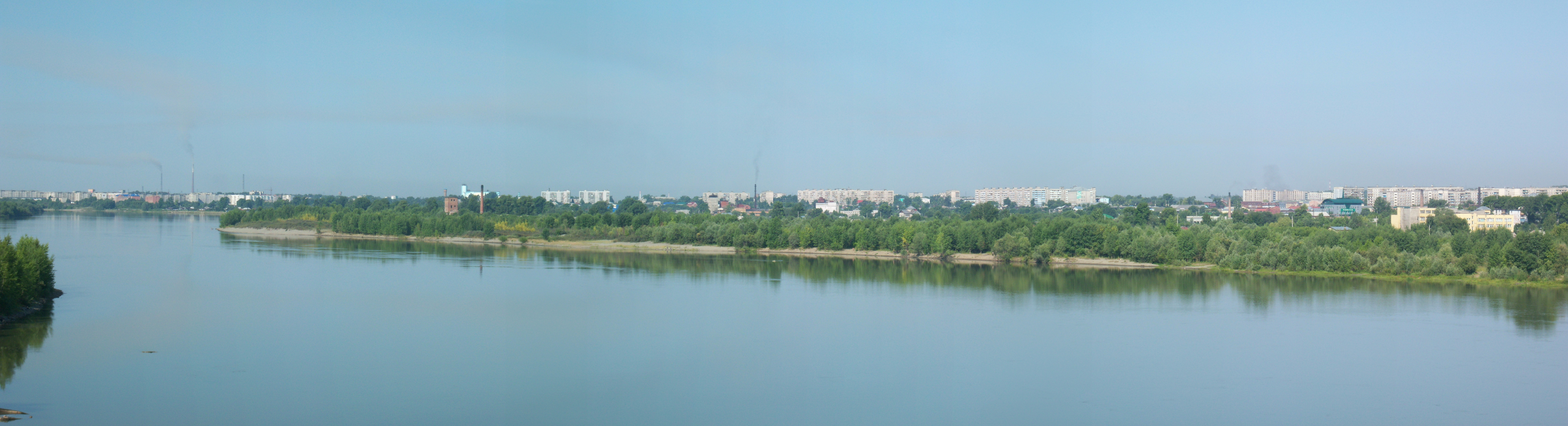Панорама Бийска с моста