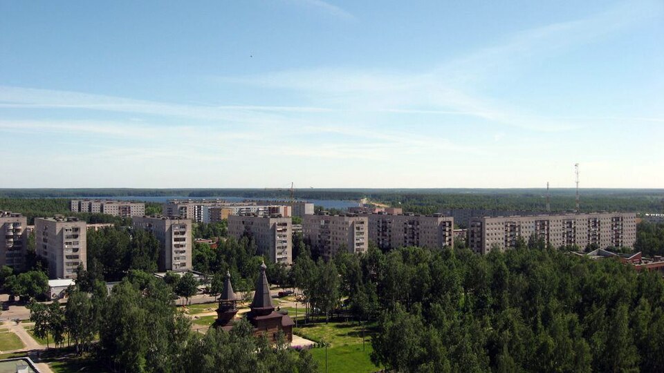 Архивный вид городской застройки Десногорска