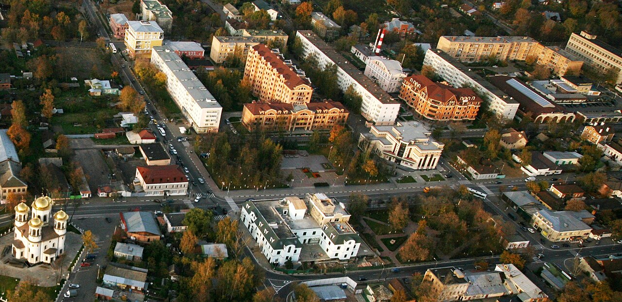 Архивный вид центральной части Звенигорода